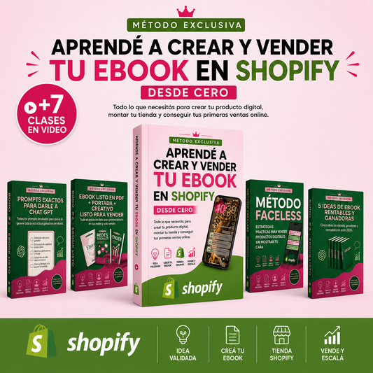 APRENDE A CREAR Y VENDER TU EBOOK EN SHOPIFY DESDE CERO
